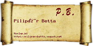 Pilipár Betta névjegykártya